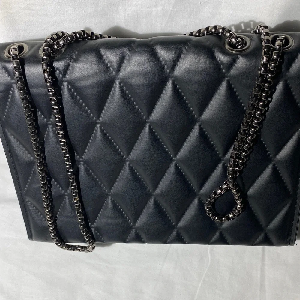 Black Quilted Chain Shoulder Bag